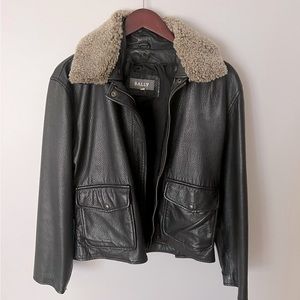 Bally Leather Bomber Jacket. 🖤Size 8🖤